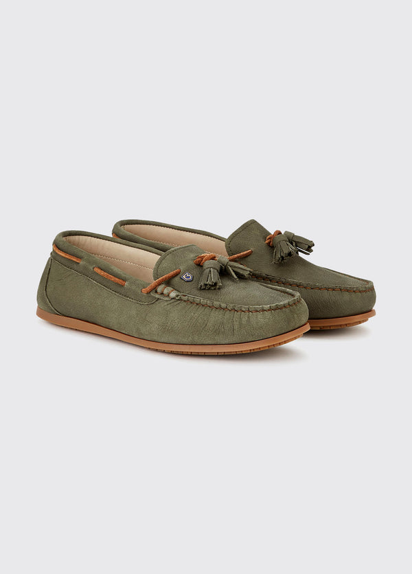 Dubarry Jamaica Deck Shoes,Olive - Lucks of Louth