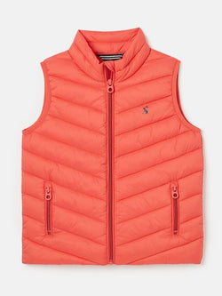 Joules Croft Showerproof Padded Gilet - Dusty Red - Lucks of Louth