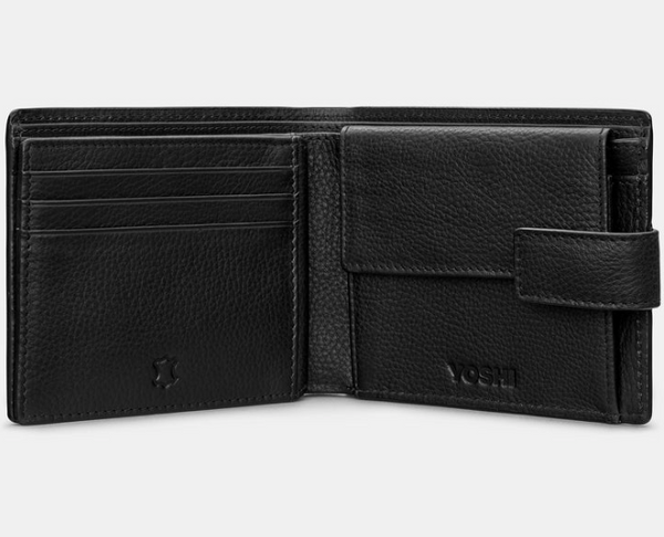 Yoshi Mens Large Leather Wallet With Tab - Black (Y2478 17 1) - Lucks of Louth