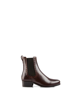 Fairfax & Favor Brogued Chelsea Boot - Mahogany - Lucks of Louth