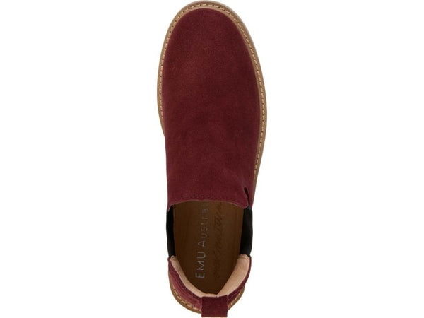 EMU Pinaroo Suede Chelsea Boot - Claret - Lucks of Louth
