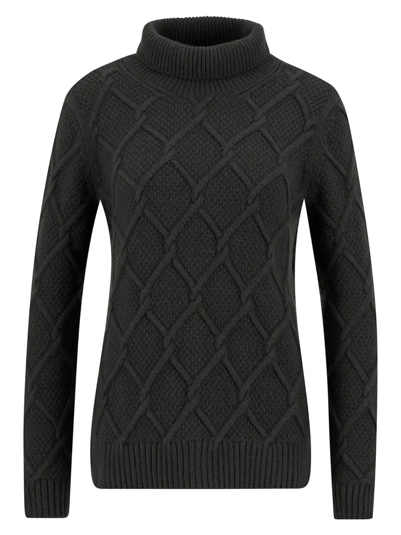 Barbour Burne Roll Neck Knit - Olive - Lucks of Louth