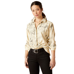 Ariat Larkspur Blouse - Ivory Toile - Lucks of Louth