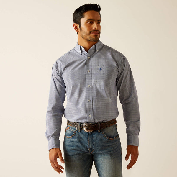 Ariat Phil Fitted Shirt - Blue - Lucks of Louth