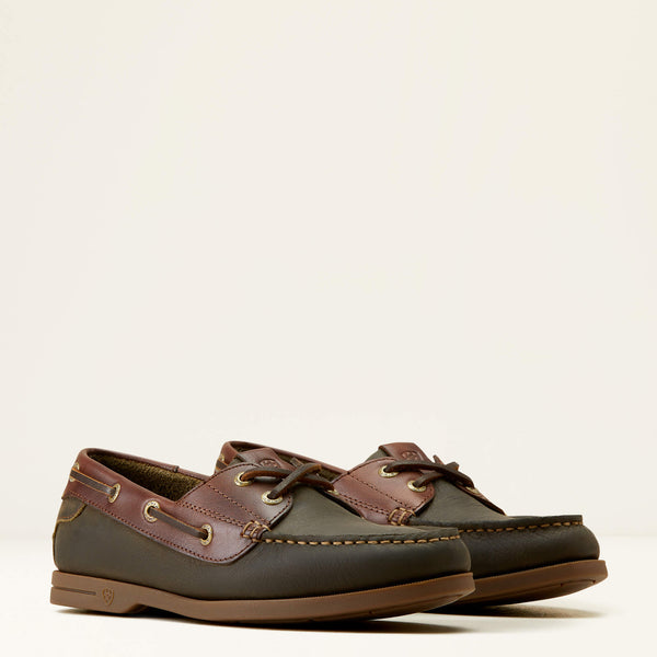 Ariat Antigua Boat Shoe - Olive - Lucks of Louth