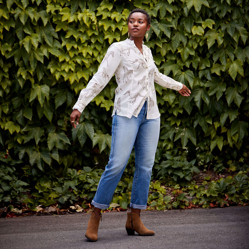 Ariat Clarion Blouse - Sepia Horse Print - Lucks of Louth