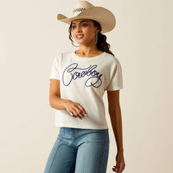 Ariat SS Cowboy T-shirt - Navy/White - Lucks of Louth
