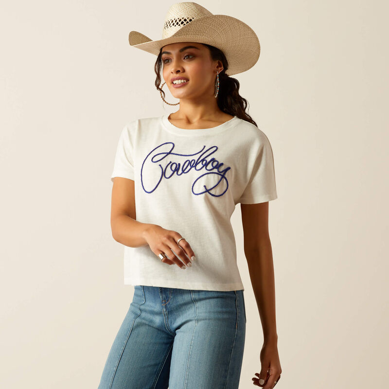 Ariat SS Cowboy T-shirt - Navy/White - Lucks of Louth