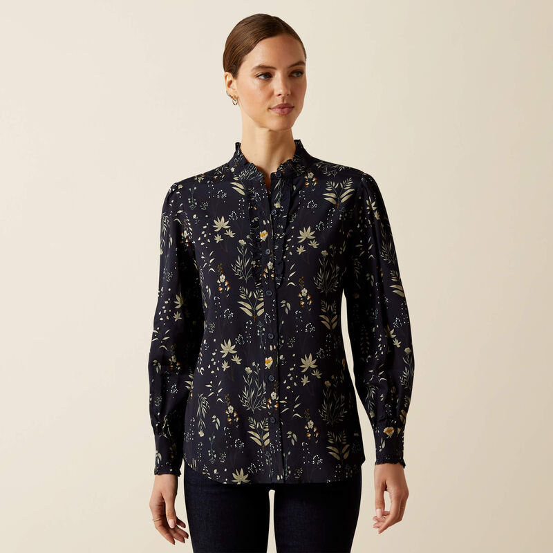 Ariat Cricklade Blouse - Navy Floral Print - Lucks of Louth