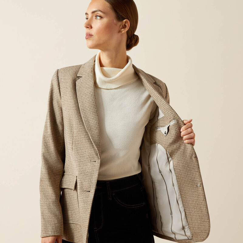 Ariat Beckfoot Blazer - Camel Houndstooth - Lucks of Louth