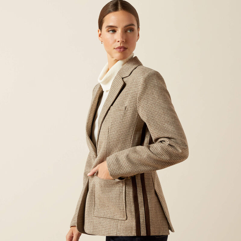 Ariat Beckfoot Blazer - Camel Houndstooth - Lucks of Louth