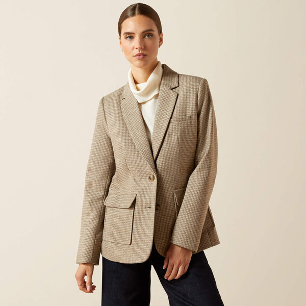 Ariat Beckfoot Blazer - Camel Houndstooth - Lucks of Louth