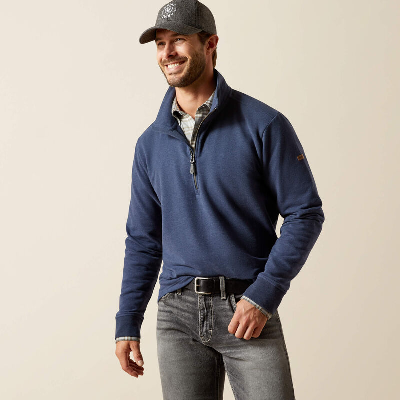 Ariat Wilford 1/2 Zip Sweatshirt - Navy Heather - Lucks of Louth