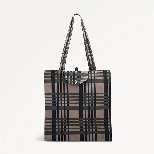 Radley Check Foldaway Shopper - Porcini