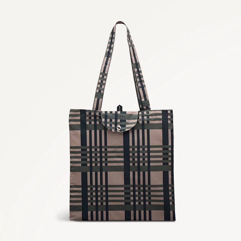 Radley Check Foldaway Shopper - Porcini - Lucks of Louth