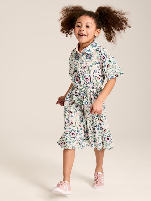Joules Girls Summer Dress - Cream/Floral - Lucks of Louth