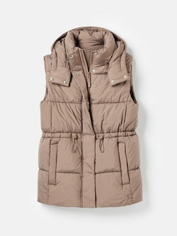 Joules Ladies Witham Showerproof Padded Gilet - Silver - Lucks of Louth