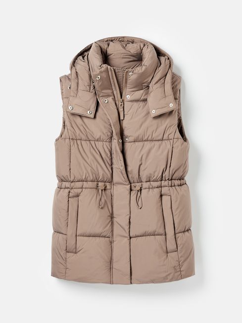 Joules Ladies Witham Showerproof Padded Gilet - Silver - Lucks of Louth
