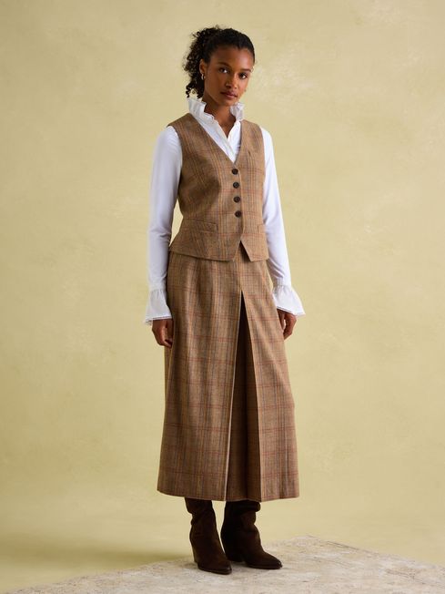 Joules Penrose Check Tweed Waistcoat - Lucks of Louth