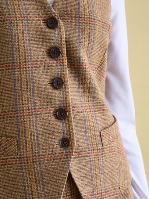 Joules Penrose Check Tweed Waistcoat - Lucks of Louth