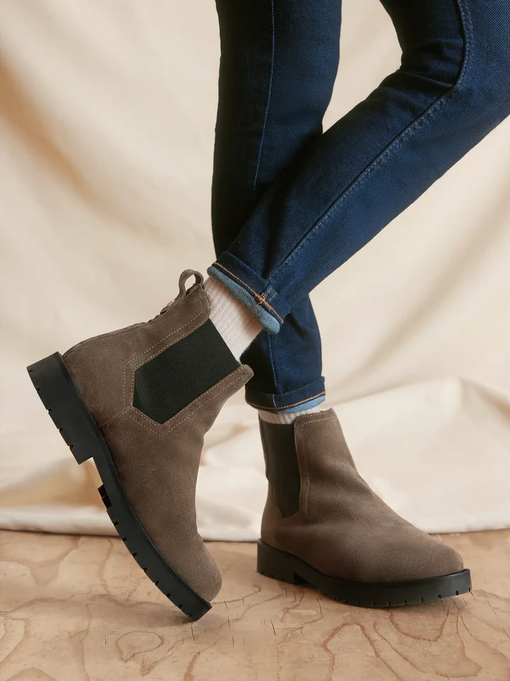 Fairfax & Favor Boudica Sheepskin Ankle Boots - Fog Suede - Lucks of Louth
