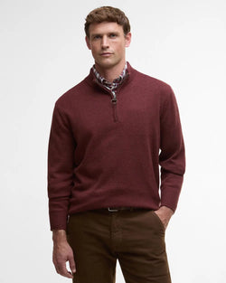 Barbour Kelson Half Zip Knitted Jumper - Fired Brick - Lucks of Louth