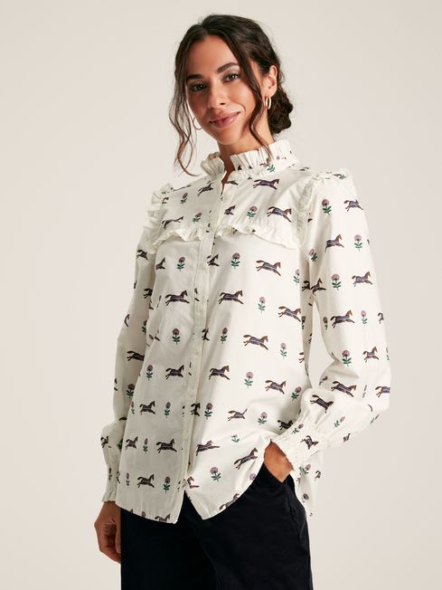 Joules Henrietta Blouse - Horse Print - Lucks of Louth