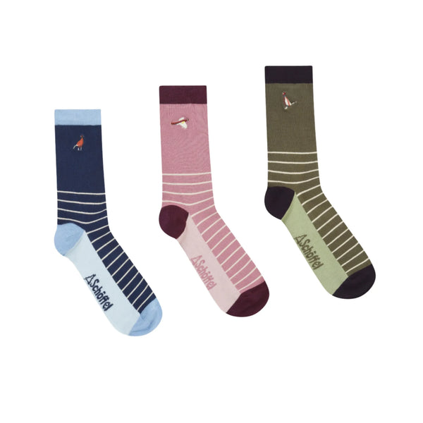 Schoffel Pheasant Mix Bamboo Sock - Box of 3 - Lucks of Louth