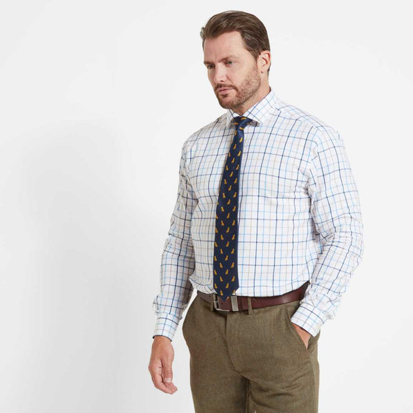 Schoffel Baconsthorpe Tailored Shirt - Navy Check - Lucks of Louth