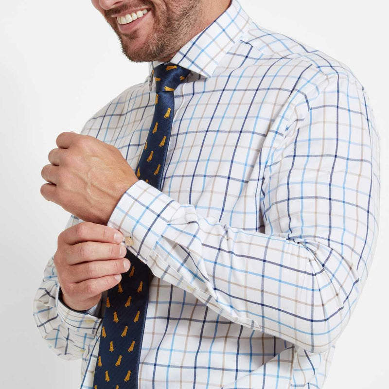 Schoffel Baconsthorpe Tailored Shirt - Navy Check - Lucks of Louth