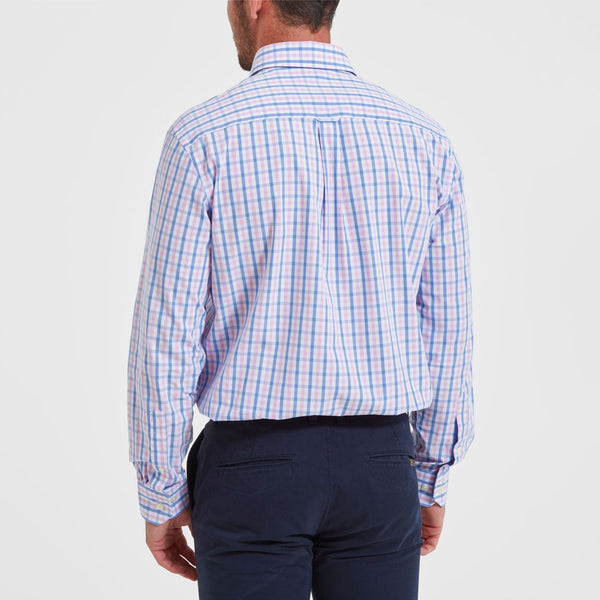 Schoffel Hebden Tailored Shirt - Blue/Pink Check - Lucks of Louth