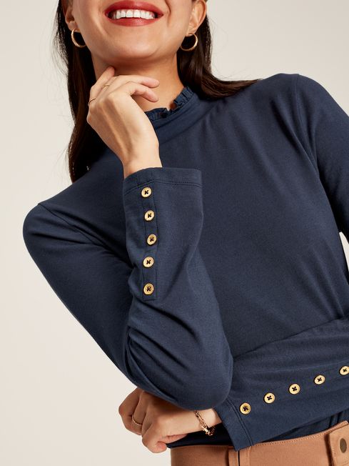 Joules Amy Roll Neck Top - Navy - Lucks of Louth