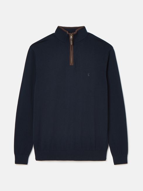 Joules Hillside Quarter Zip Knit Jumper- Navy - Lucks of Louth