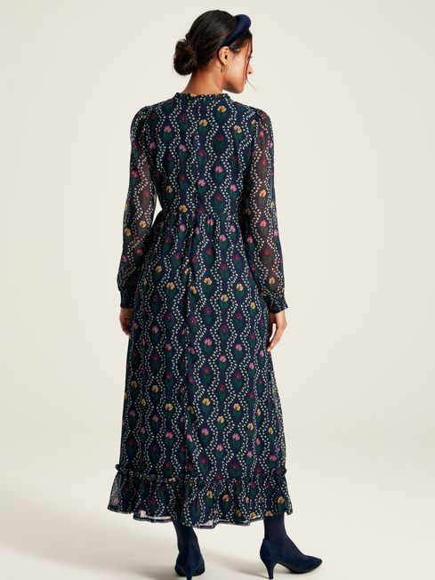 Joules Helena Georgette Dress - Navy Floral - Lucks of Louth