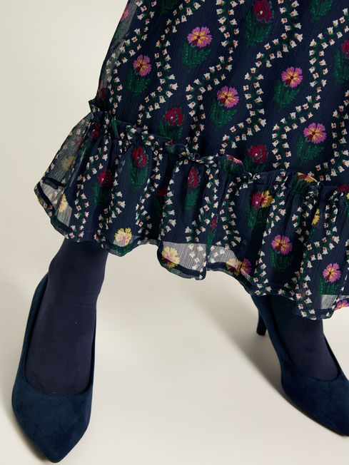 Joules Helena Georgette Dress - Navy Floral - Lucks of Louth