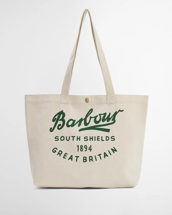 Barbour Script Tote Bag - Natural - Lucks of Louth
