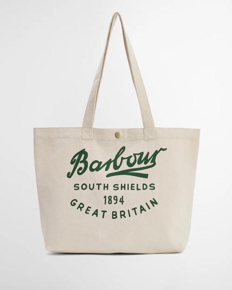Barbour Script Tote Bag - Natural - Lucks of Louth