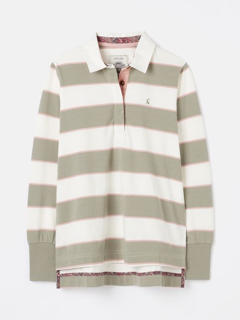 Joules Sammie Rugby Shirt - Green/Ecru - Lucks of Louth