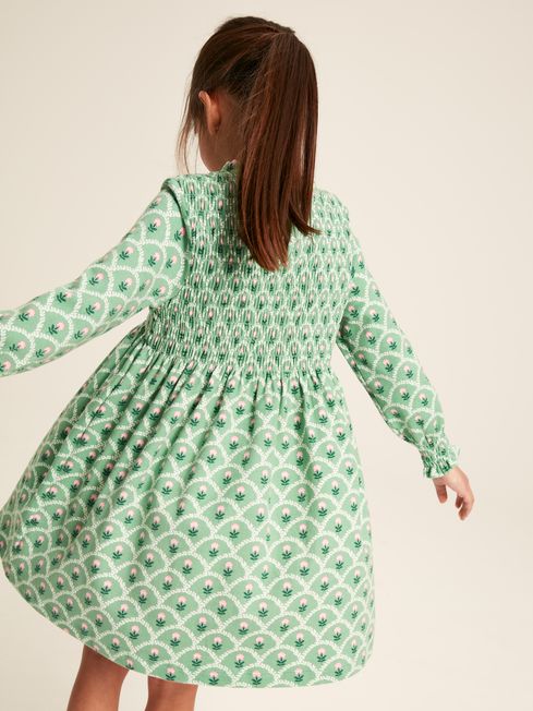 Joules Gracie Cotton Shirred Floral Dress - Green | Lucks of Louth Joules Gracie Cotton Shirred Floral Dress - Green | Lucks of Louth