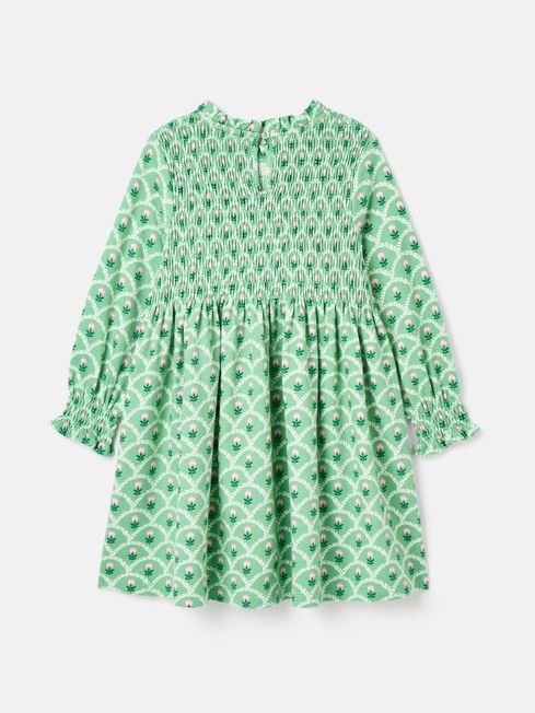 Joules Gracie Cotton Shirred Floral Dress - Green | Lucks of Louth Joules Gracie Cotton Shirred Floral Dress - Green | Lucks of Louth