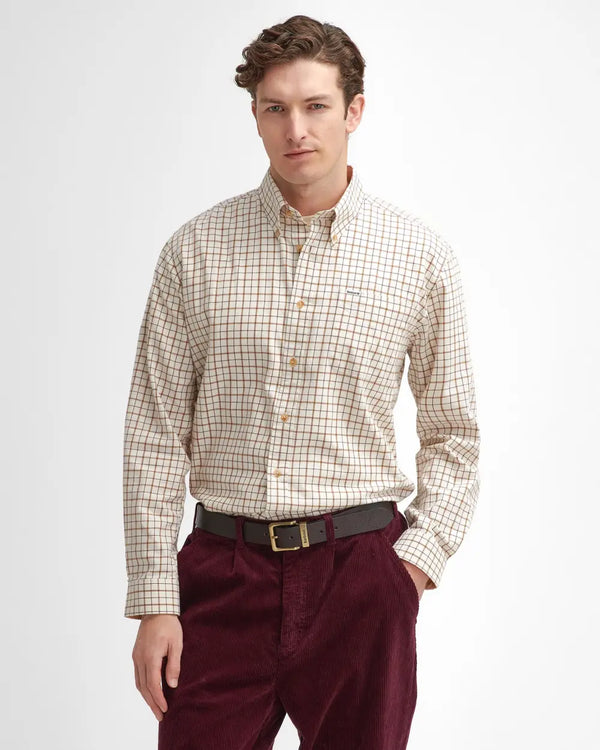 Barbour Bank Tattersall Regular Shirt - Merlot - Lucks of Louth