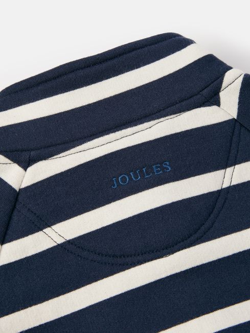 Joules Finn Quarter Zip Sweatshirt - Navy Striped - Lucks of Louth