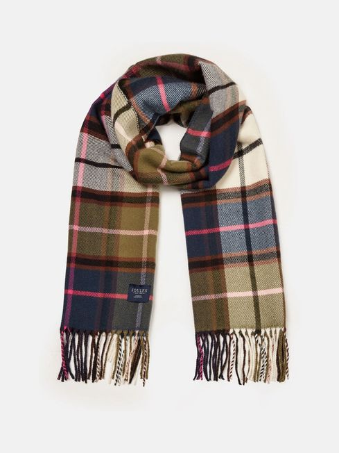 Joules Langtree Check Scarf - Pink Green Check - Lucks of Louth