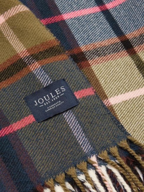 Joules Langtree Check Scarf - Pink Green Check - Lucks of Louth