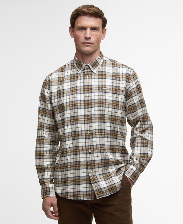 Barbour Mens Telfield Checked Shirt -stone - Lucks of Louth