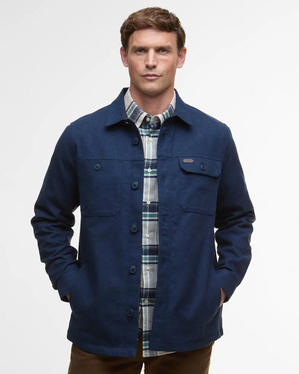 Barbour Giles Overshirt - Navy - Lucks of Louth