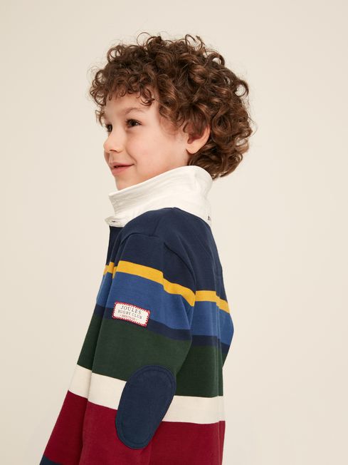 Joules Onside Cotton Rugby Shirt - Navy Striped - Lucks of Louth