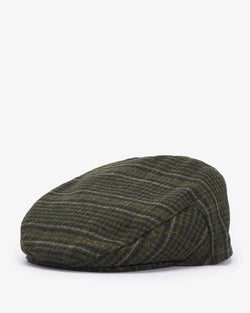 Barbour Wilkin Flat Cap,Olive Check - Lucks of Louth