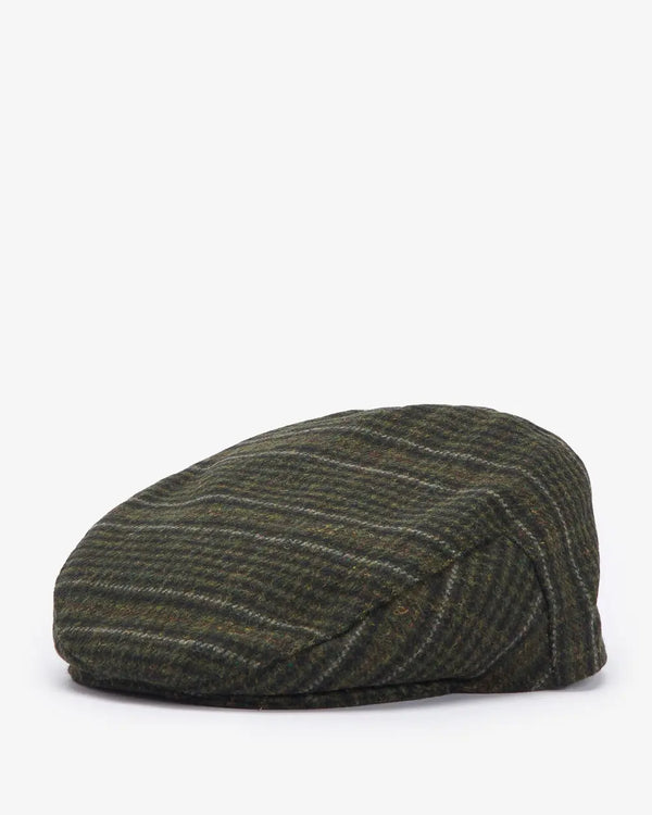 Barbour Wilkin Flat Cap,Olive Check - Lucks of Louth