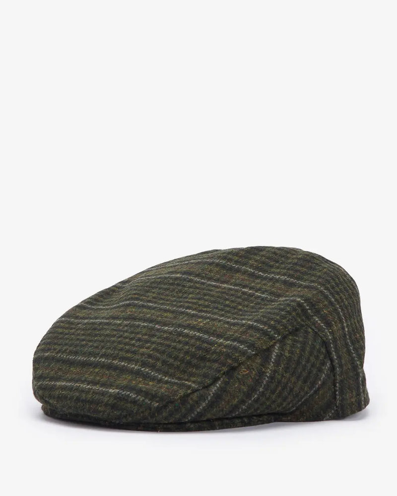 Barbour Wilkin Flat Cap,Olive Check - Lucks of Louth